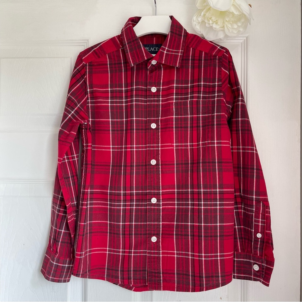 Children’s Place Red Button Down Shirt Boys